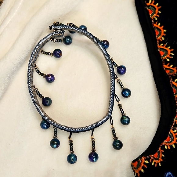 HANDMADE~UPCYCLED by ☆OKDco. VELVETEEN EMBROIDERED PARTY TOP!❤️SZ-MED - Picture 11 of 14